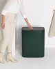 Brabantia Bo Touch Bin nyomófedeles hulladékgyűjtő XXL, padlón álló, műanyag tartály, 2x30L - O méret, acél, fenyőzöld