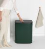 Brabantia Bo Touch Bin nyomófedeles hulladékgyűjtő XXL, padlón álló, műanyag tartály, 60L - M méret, acél, fenyőzöld