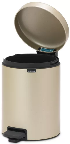 Brabantia NewIcon pedálos hulladékgyűjtő szagmentesen záródó Soft-Close fedél, műanyag tartály, 5L - W méret, acél,