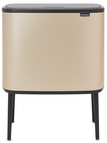 Brabantia Bo Touch Bin nyomófedeles hulladékgyűjtő, magasított, lábakon álló, műanyag tartály, 36L - R méret, acél,