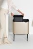 Brabantia Bo Touch Bin nyomófedeles szelektív hulladékgyűjtő, magasított, lábakon álló, műanyag tartály, 11+23L - X+J