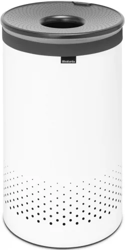Brabantia Laundry Bin szennyestartó szellőző nyílásokkal, tépőzáras, mosható szennyesgyűjtő zsák, henger forma, nagy