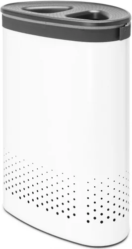 Brabantia Laundry Bin Selector szennyestartó szellőző nyílásokkal, 2 részes tépőzáras szennyesgyűjtő zsák, ovális forma,