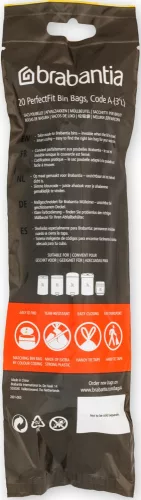 Brabantia PerfectFit szemeteszsák, A méret, 3-5L, 20 zsák/tekercs - 311727