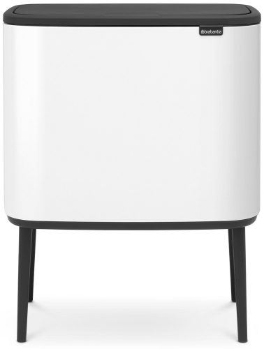 Brabantia Bo Touch Bin nyomófedeles hulladékgyűjtő, magasított, lábakon álló, műanyag tartály, 36L - R méret, acél,