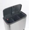 Brabantia Bo Touch Bin nyomófedeles szelektív hulladékgyűjtő, magasított, lábakon álló, műanyag tartály, 3x11L - X méret