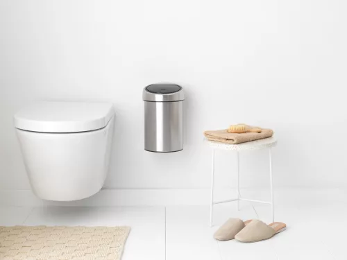 Brabantia Touch Bin fali/álló nyomófedeles hulladékgyűjtő XXS, 3L - A méret, r.m. acél, selyem matt - 363986