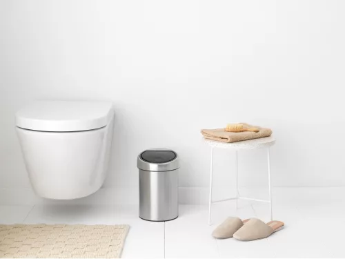 Brabantia Touch Bin fali/álló nyomófedeles hulladékgyűjtő XXS, 3L - A méret, r.m. acél, selyem matt - 363986