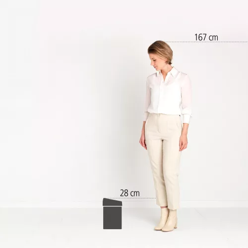 Brabantia Touch Bin fali/álló nyomófedeles hulladékgyűjtő XXS, 3L - A méret, matt fekete acél test, r.m. acél selyem