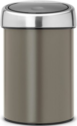 Brabantia Touch Bin fali/álló nyomófedeles hulladékgyűjtő XXS, 3L - A méret, acél platinaszürke test, r.m. acél selyem