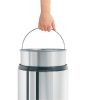 Brabantia Flame Guard önoltó papírkosár hulladékbedobó nyílással, fém kosárral, 30L, r.m. acél, selyem - 378621