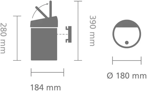 Brabantia Touch Bin fali/álló nyomófedeles hulladékgyűjtő XXS, 3L - A méret, r.m. acél, selyem ujjlenyomatmentes