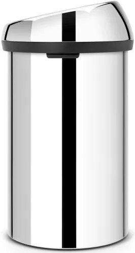Brabantia Touch Bin nyomófedeles hulladékgyűjtő XXL, 60L - H méret, fényes r.m. acél test, fényes r.m. acél fedő