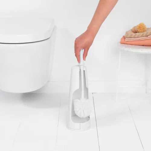 Brabantia ReNew WC-kefe padlón álló tartóval, acél, fehér - 414664