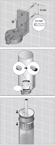 Brabantia Profile WC-kefe fali tartóval, rozsdamentes acél, fényes - 427169