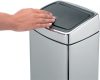 Brabantia Touch Bin fali/álló nyomófedeles hulladékgyűjtő S, szögletes, 10L - C méret, r.m. acél, fényes - 477201