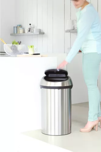Brabantia Touch Bin nyomófedeles hulladékgyűjtő XXL, 60L - H méret, selyem ujjlenyomatmentes r.m. acél test, selyem