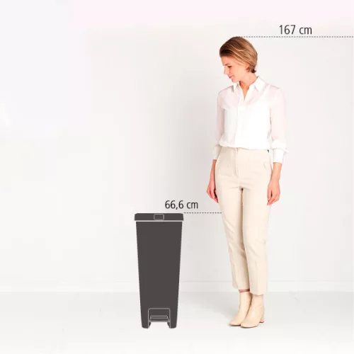 Brabantia StepUp pedálos kuka hulladéktípus jelölő ablakkal, lecsapódásgátló fedél, 40L - L méret, 91% újrahasznosított