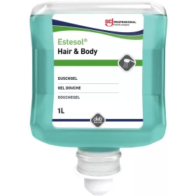   SCJP Estesol Hair & Body tusfürdő, sampon és kézmosó gél, férfias frissítő és élénkítő esőerdő illatú, mentakék, Proline