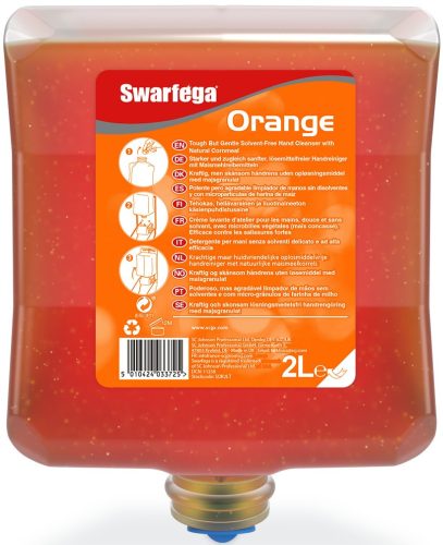 SCJP Swarfega Orange Heavy Duty ipari kézmosó közepesen makacs olajos, zsíros szennyeződésekre, kukoricacsutka