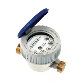   B-METERS CPRAF-M3 hidegvízmérő óra, nedv.futó, fedeles, csatl.nlk, 130mm, 4m3/h, 3/4"