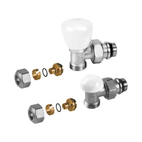   GIACOMINI R25K kézi radiátorszelep szett, sarok, 1/2"K, 2db 16x16x2mm műa.cstlval