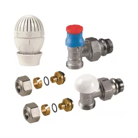   GIACOMINI R470A term.radiátorszelep szett, sarok, 16x2mm műa.csőhöz, 2csatl, 1/2"K