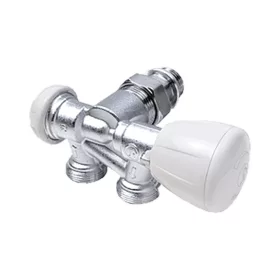   GIACOMINI R357M egypontos radiátorszelep, sarok, jobb, függ., egycsöves, 1/2"-18mm