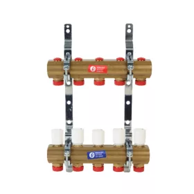   GIACOMINI R553E szelepes osztó-gyűjtő, 5 körös, Eurokón., 1"x3/4"