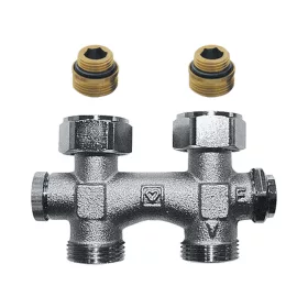   HERZ 3000 szelepblokk, egyenes, egycsöves, 1/2"x3/4"K+2db közcs(1300231)