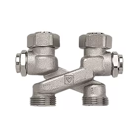   HERZ X-keresztcsatlakozó, elzáróval, 50mm, 3/4"x3/4"