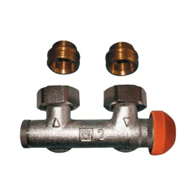   HERZ 3000 termosztatikus szelepblokk, sarok, kétcsöves, 1/2"K-3/4"K
