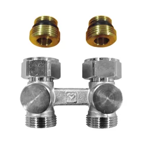  HERZ 3000 szelepblokk, egyenes, kétcsöves, 1/2"K-3/4"K