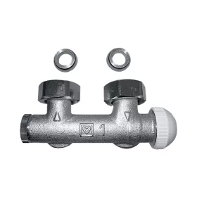   HERZ H-3000 termosztatikus szelepblokk, egycsöves, sarok, 3/4"K