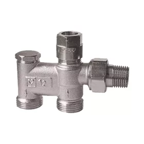   HERZ 2000 kétpontos radiátorszelep, alsó, kétcsöves, egyenes 1/2"-3/4" Eurokón.,