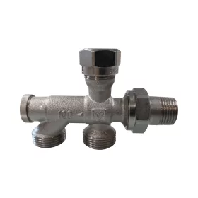   HERZ 1000 kétpontos radiátorszelep, alsó, egycsöves, egyenes 1/2"-3/4" Eurokón.,