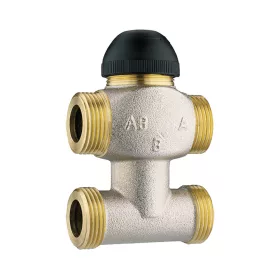   HERZ háromjáratú termosztatikus keverő-és osztószelep + bypass, kvs=5, 1"