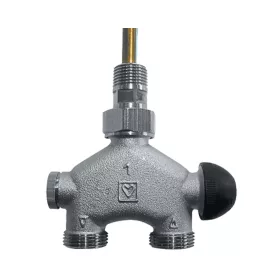   HERZ VUA-50 egypontos radiátorszelep, egyenes, függ.kétcsöves, 100%, 1/2"-3/4"K