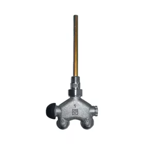   HERZ VUA-50 egypontos radiátorszelep, sarok, függ.balos, egycsöves, 50%, 1/2"-3/4"K