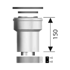   ARISTON koncentrikus függőleges indító idom, PPs/Alu, D80/125