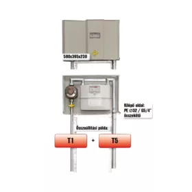   PEO T7 szabályzó és mérőállomás, előkerti, ki:PE32/G5/4", Gázgép összekötő