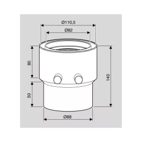   BOSCH AZ 272 szűkítő mérőcsonkkal, zománcozott, fehér, Alu/Alu, 60/90-80/110mm
