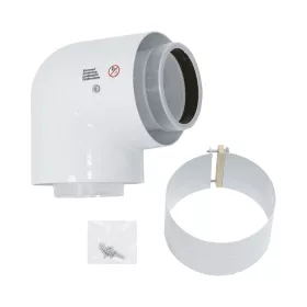   VAILLANT koncentrikus könyökidom 90°, fehér, füstcső illesztéséhez, PP, D80/125