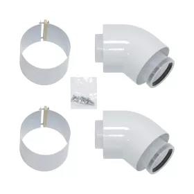   VAILLANT koncentrikus könyökidom 45°, fehér, PPS/Alu, D80/125, 2db