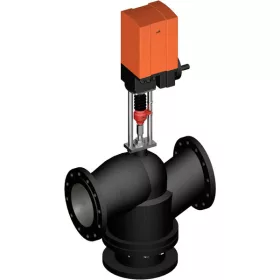   Belimo H7200+GV12-230-3-T Szabályzószelep (H7200W630-S7) hajtóművel, 3 járatú, DN 200, Karimás - PN 16, ps 1600 kPa, Kvs 630 m³/h, Közeghőmérséklet 5...120°C [41...248°F], 12000 N, AC 230 V, 3 pontos, IP65, Sorkapcsok