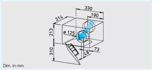 HELIOS SVS EC 125: SlimVent hangcsillapított radiális csőventilátor, EC kivitel, ~1, 230V