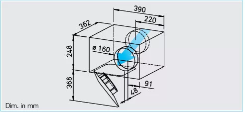 HELIOS SVS EC 160 A: SlimVent hangcsillapított radiális csőventilátor, EC kivitel, ~1, 230V