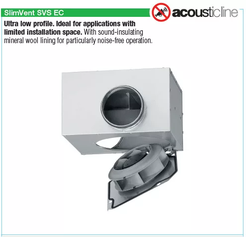 HELIOS SVS EC 160 B: SlimVent hangcsillapított radiális csőventilátor, EC kivitel, ~1, 230V