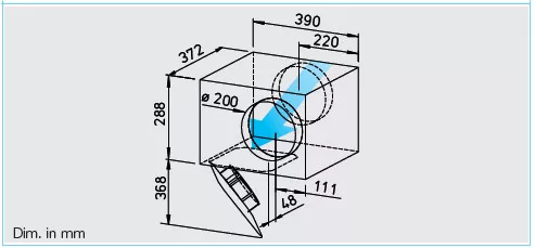 HELIOS SVS EC 200 B: SlimVent hangcsillapított radiális csőventilátor, EC kivitel, ~1, 230V