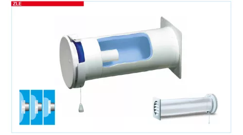 HELIOS ZLE 100: Kézi állítású légbevezető elem, szűrővel